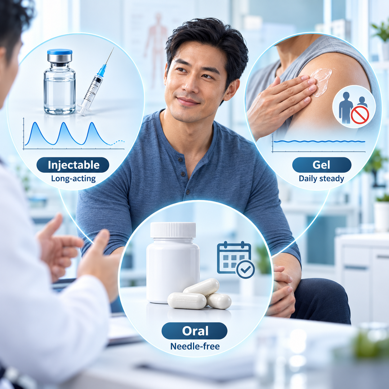 Injectable, Gel, and Oral Testosterone: Key Differences Explained