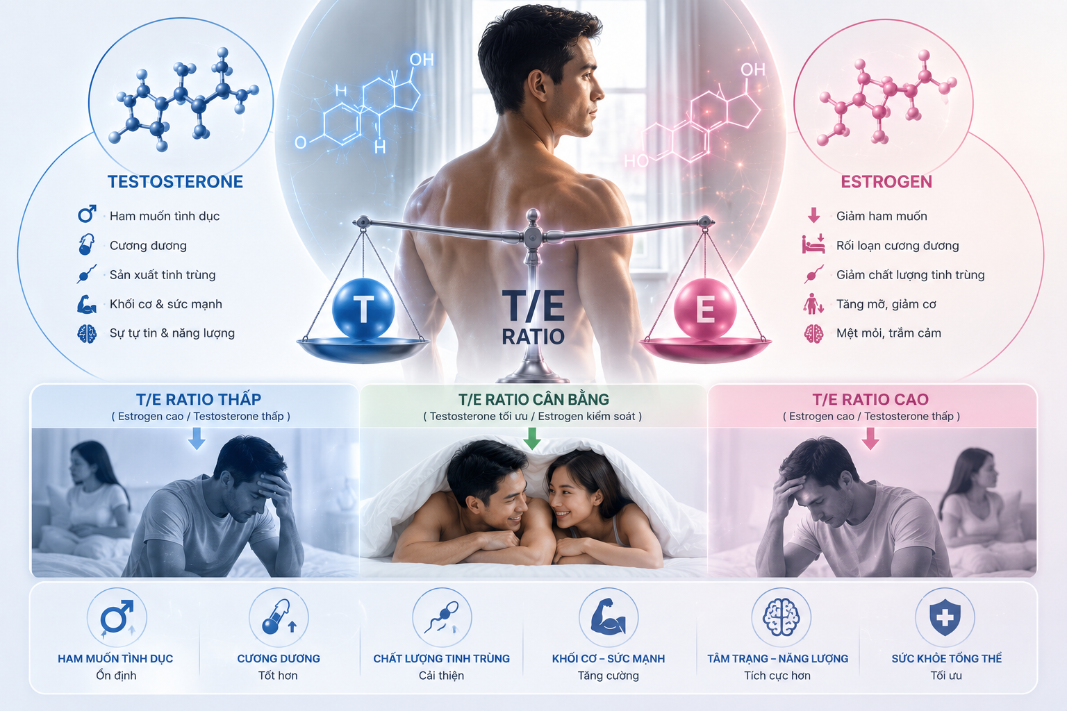 How Does the Testosterone-to-Estrogen Ratio Affect Male Physiology?